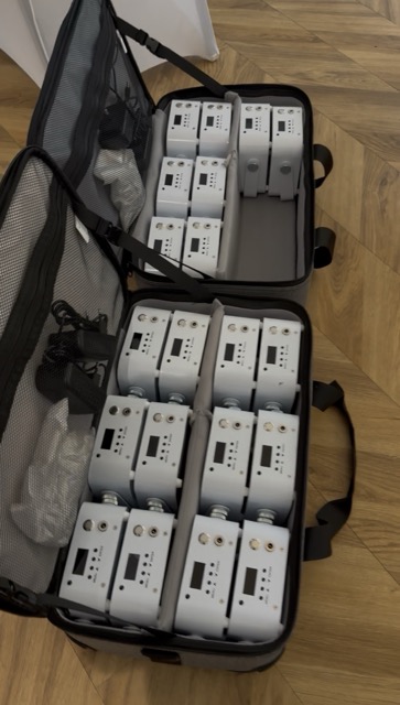 Tragetasche für meine Akku Floorspots im DJ Setup