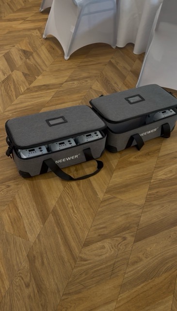 Tragetasche für meine Akku Floorspots im DJ Setup